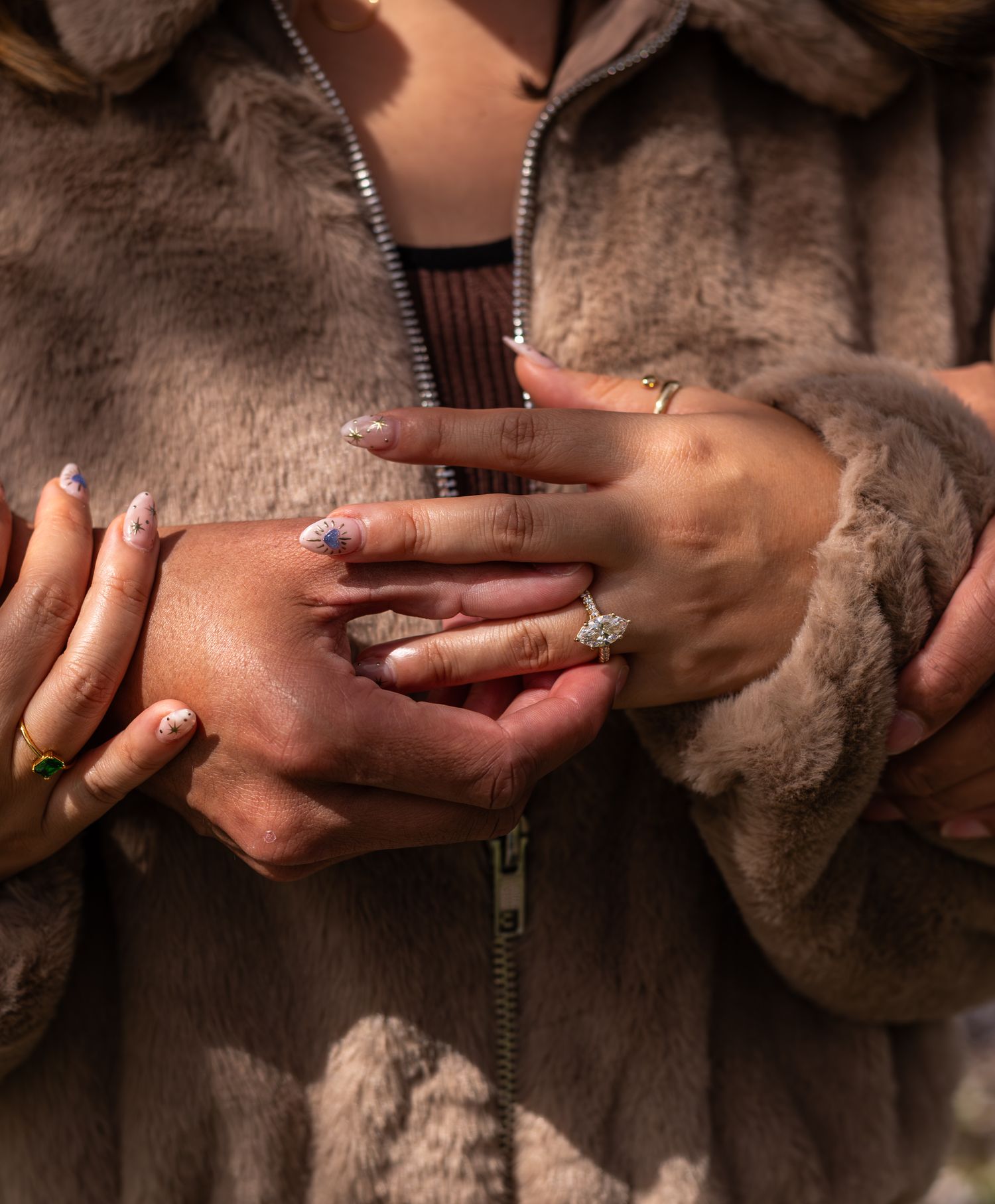close up of man putting on ring
