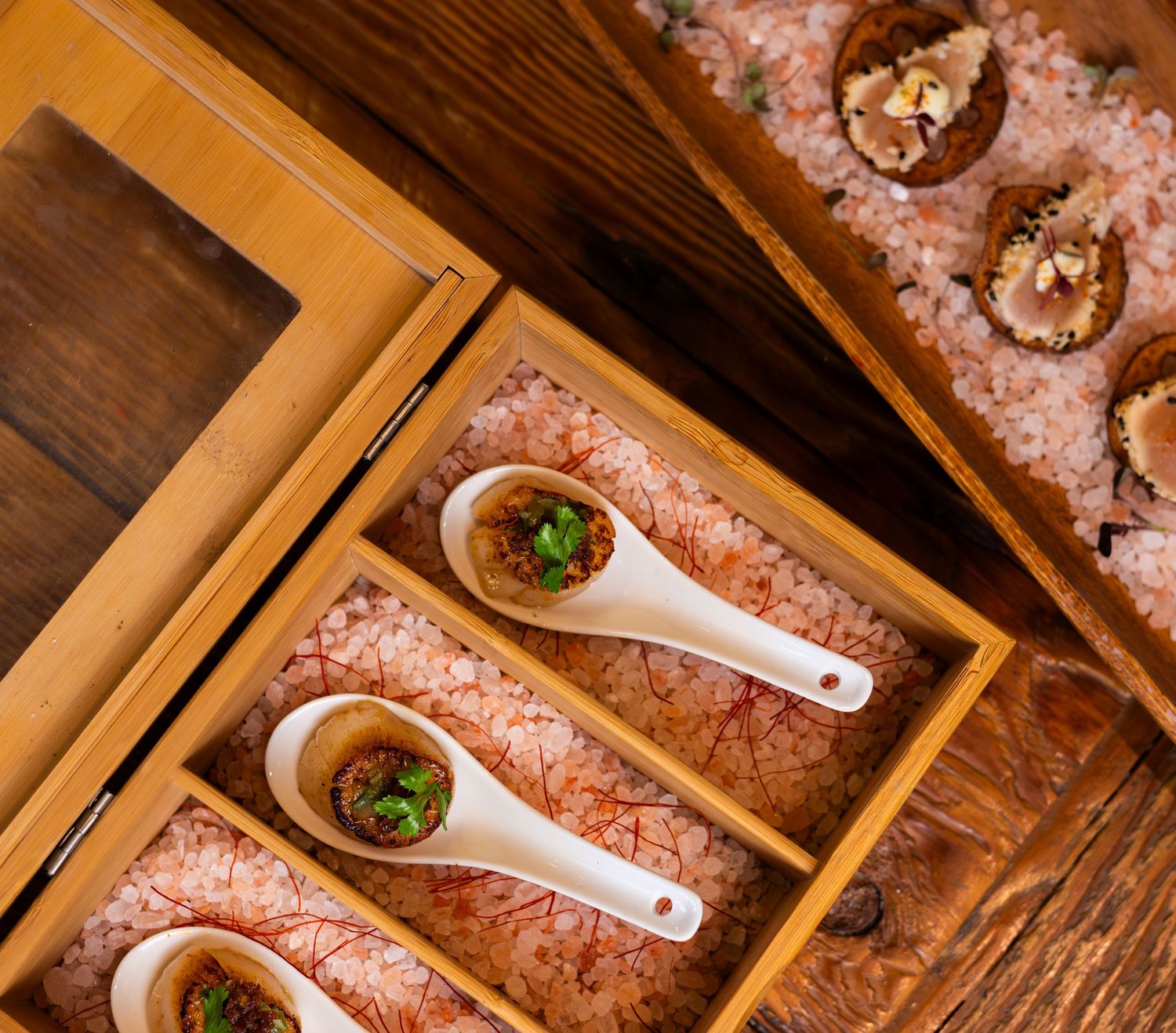 shot of food dishes