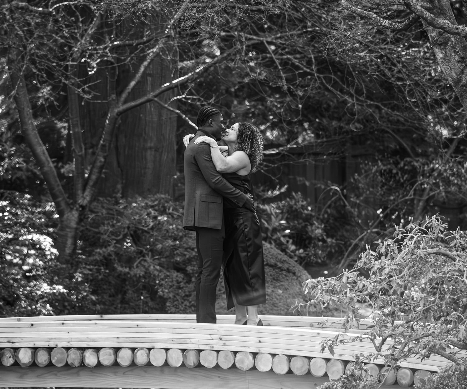 man and woman kissing