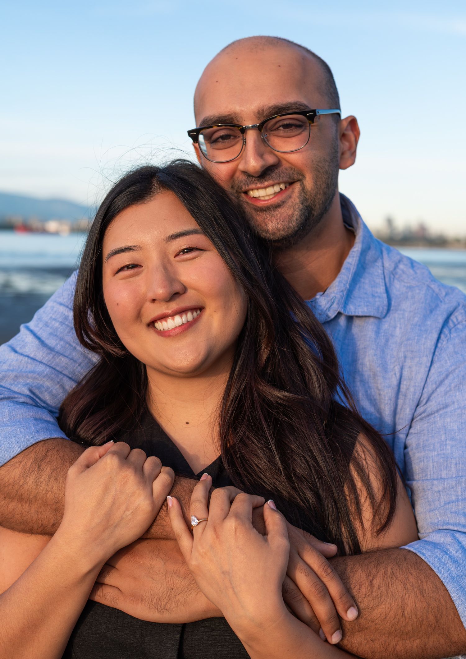 man and woman smiling