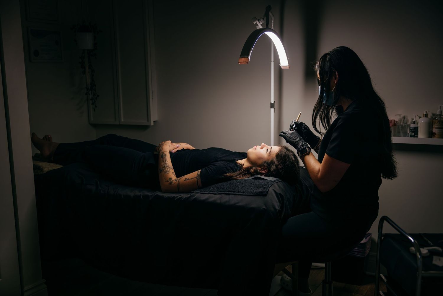 cosmetic treatment on a client beauty by Martine