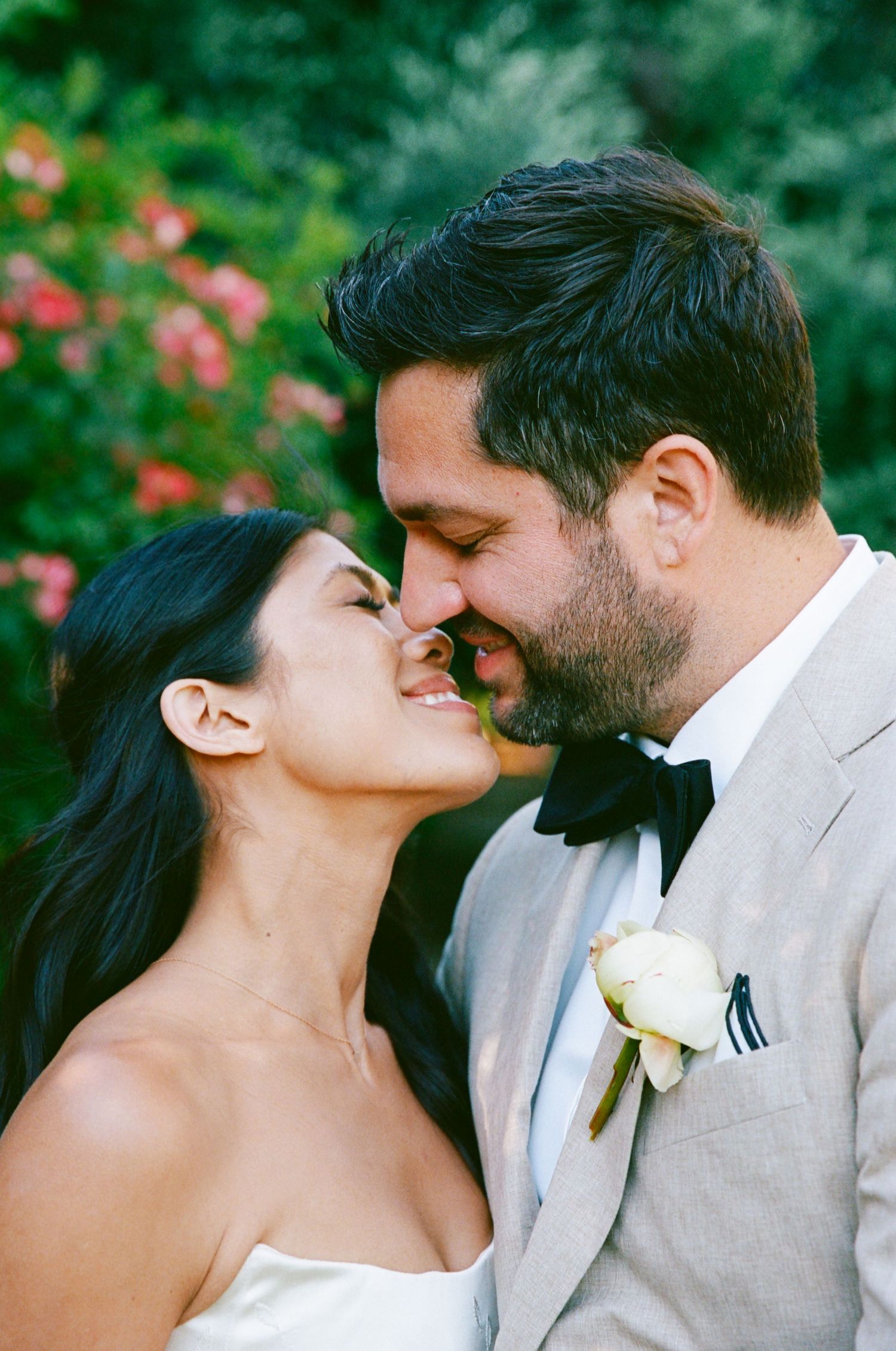Romantic close-up of bride and groom together, timeless wedding photography in Southern California
