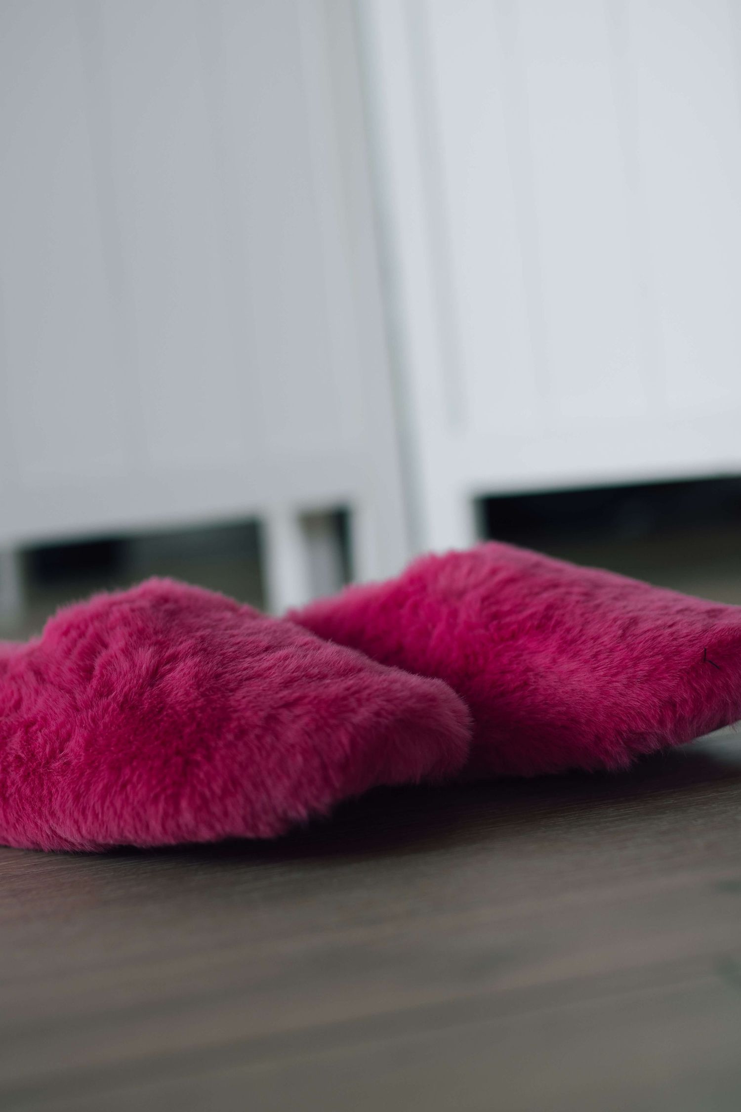 Roze huissloffen in fotostudio Zeewolde