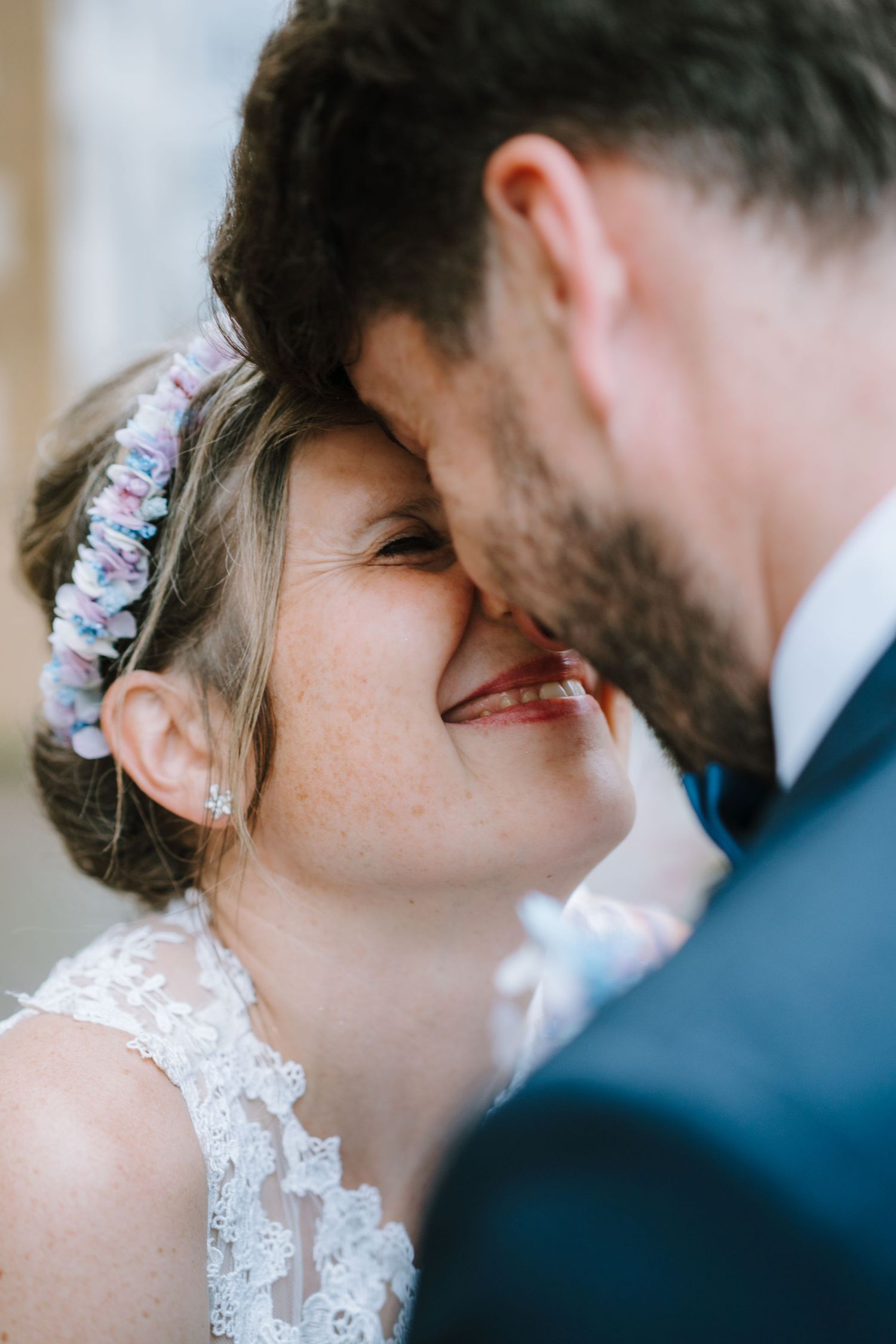 Closeup eines Hochzeitspaares in Amberg