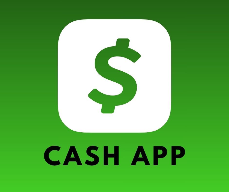 White square icon with green dollar sign on gradient green background with black Cash App text below.