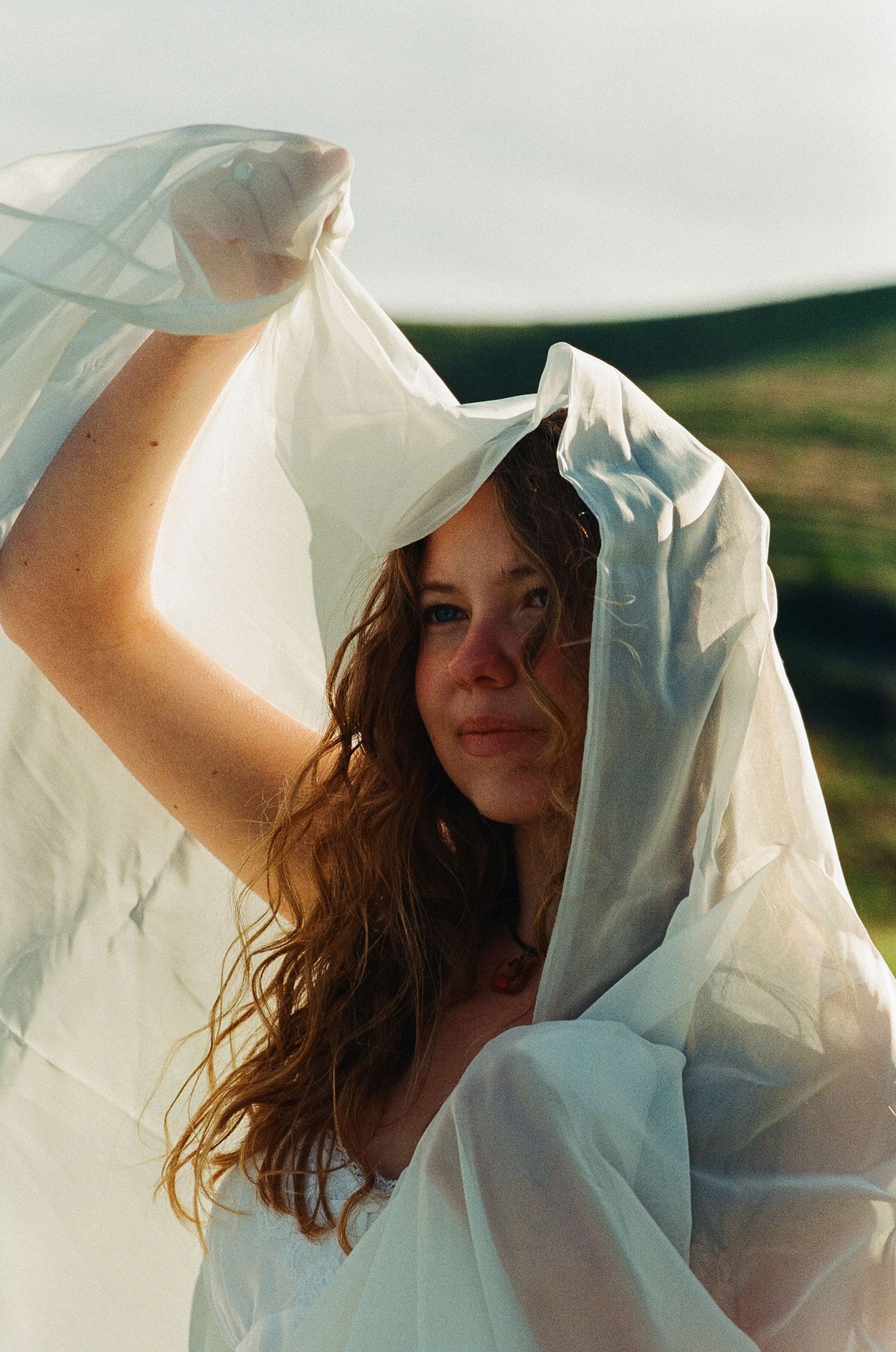 Creative outdoor portrait photographed on 35mm film in Salt Lake City, Utah.