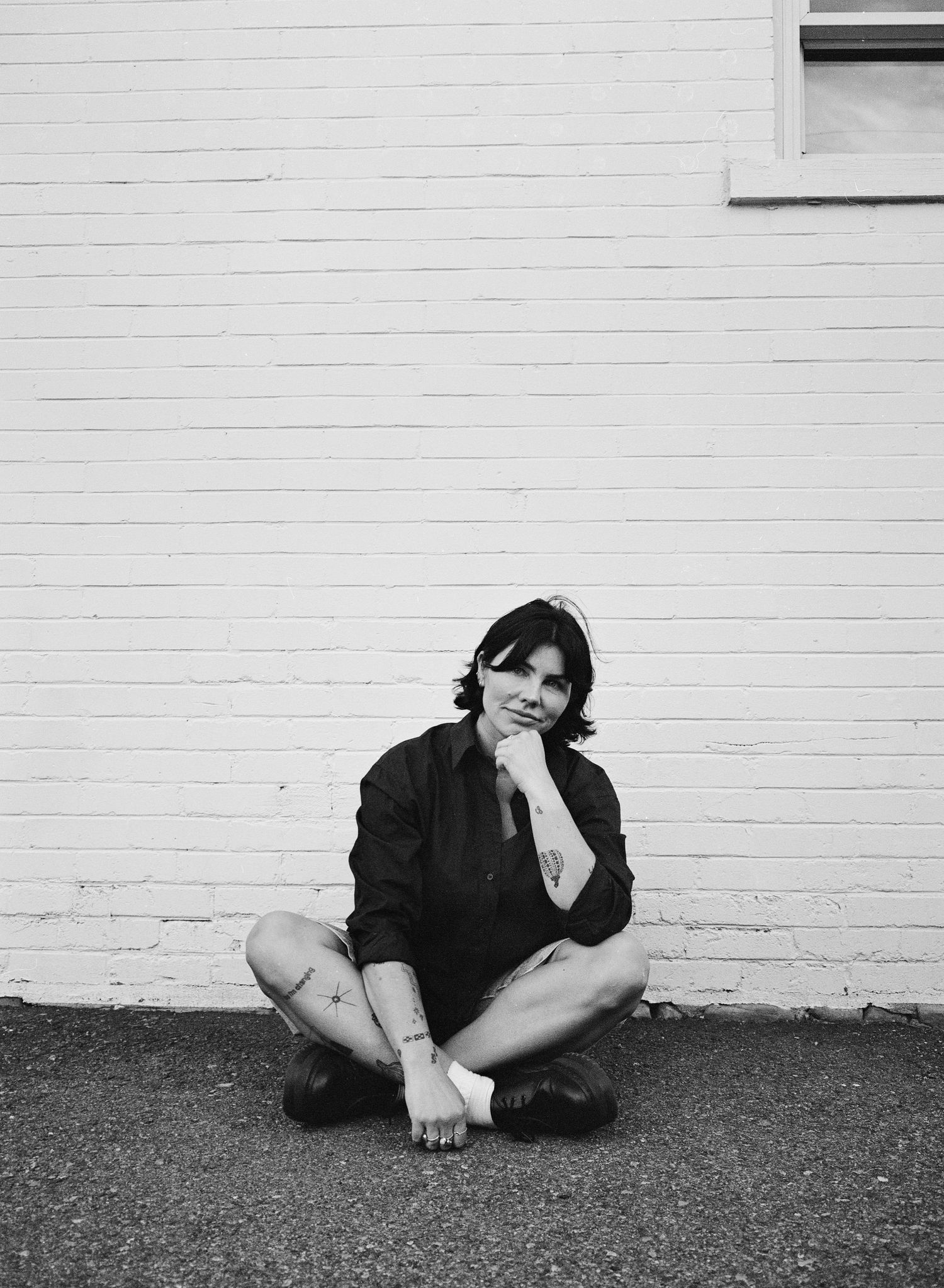 Editorial black and white film portrait photographed in Salt Lake City, Utah.