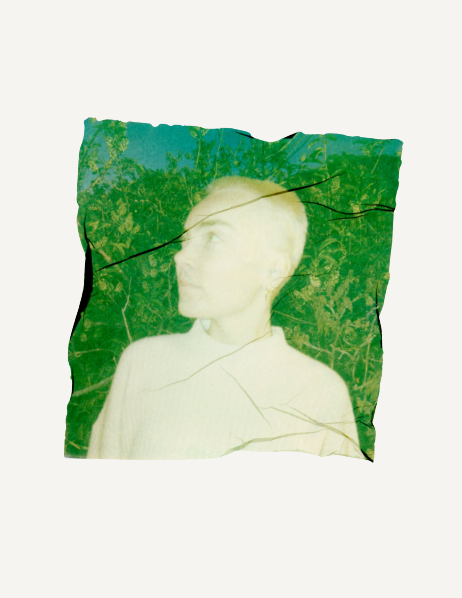 Experimental portrait created using the Polaroid emulsion lift process.