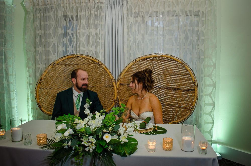 The couple at the sweetheart table