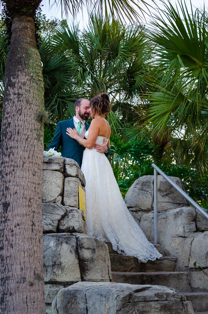 The couple during sweetheart photos at the Crowne Plaza Orlando