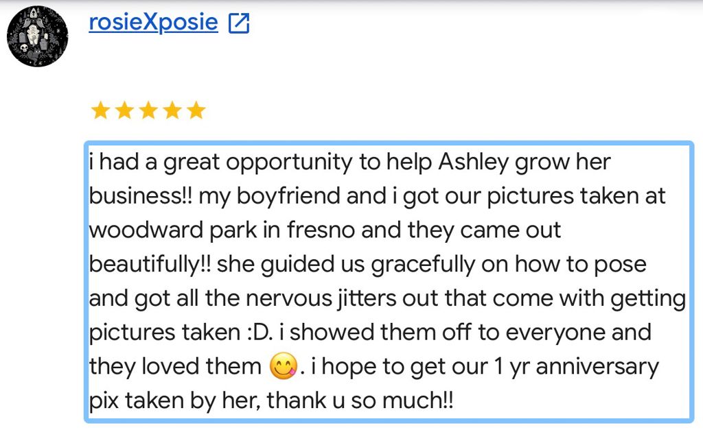 Client review for M&A Photography
