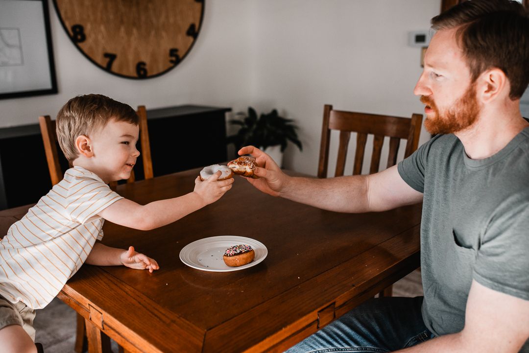 Lifestyle in-home family photography capturing real moments in an Omaha home.