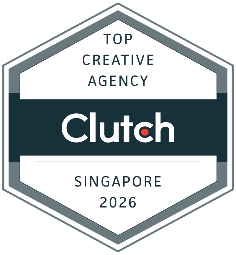 Badge for Top Creative Agency Singapore award by Clutch, and link to site.