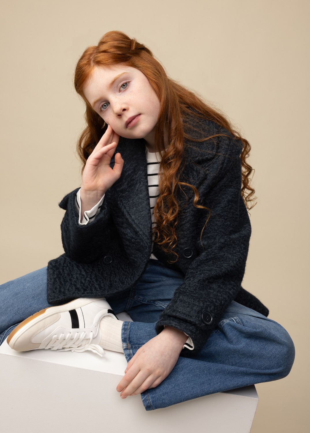 Young girl with ginger hair: Model updates taken at Abigail Stewart Photography studio Milton Keynes, Buckinghamshire
