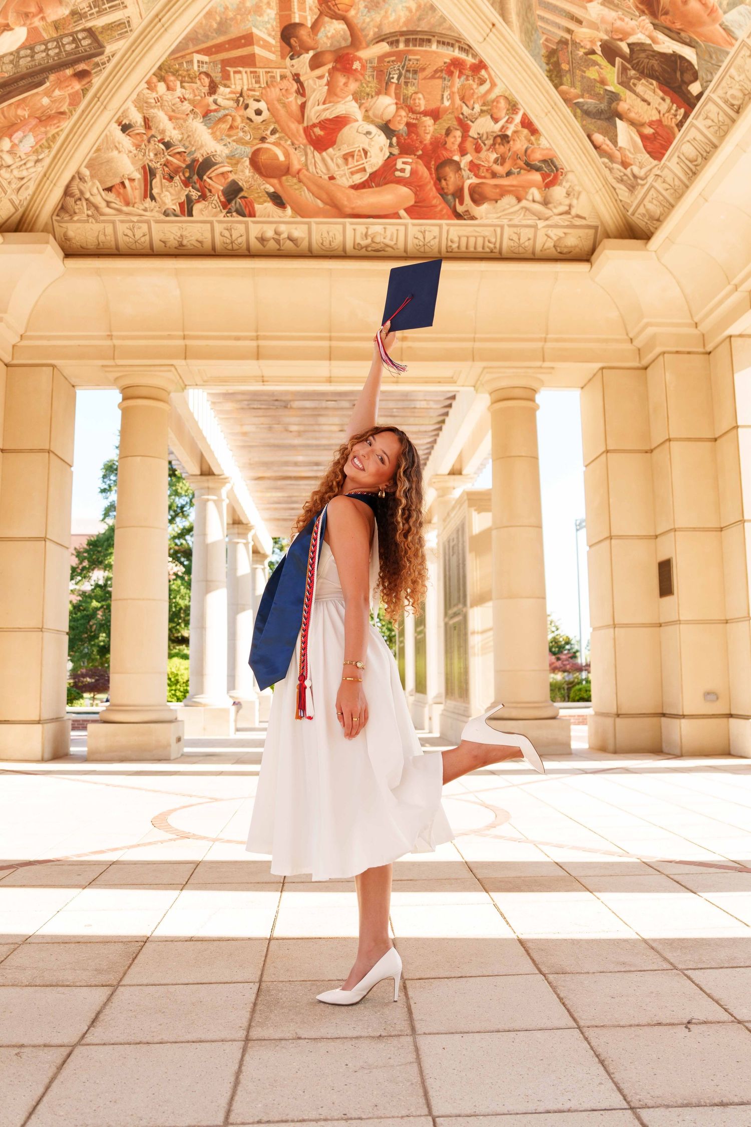 University of South Alabama Senior Graduation Photography at the Moulton Bell Tower