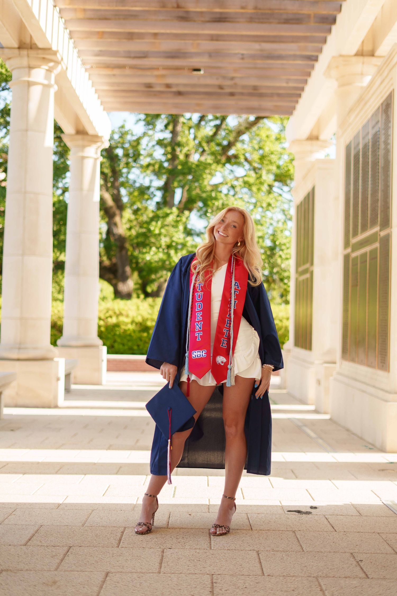 University of South Alabama Senior Graduation Photography at the Moulton Bell Tower