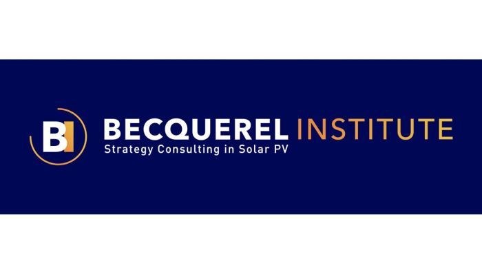 Professional dark blue corporate header displaying Becquerel Institute logo and strategy consulting text.