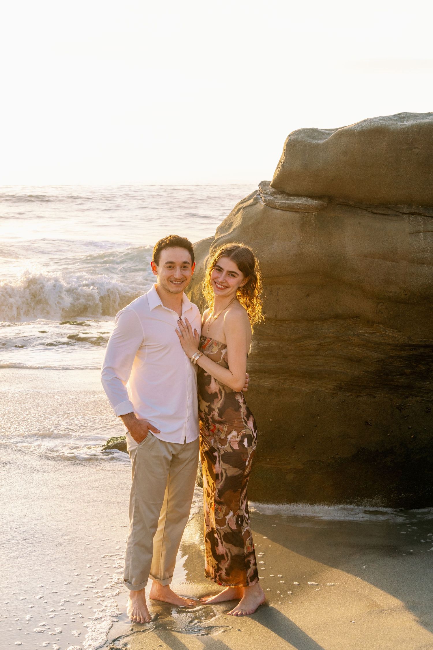 Couple's professional beach photoshoot at Windansea Beach in La Jolla, San Diego, California