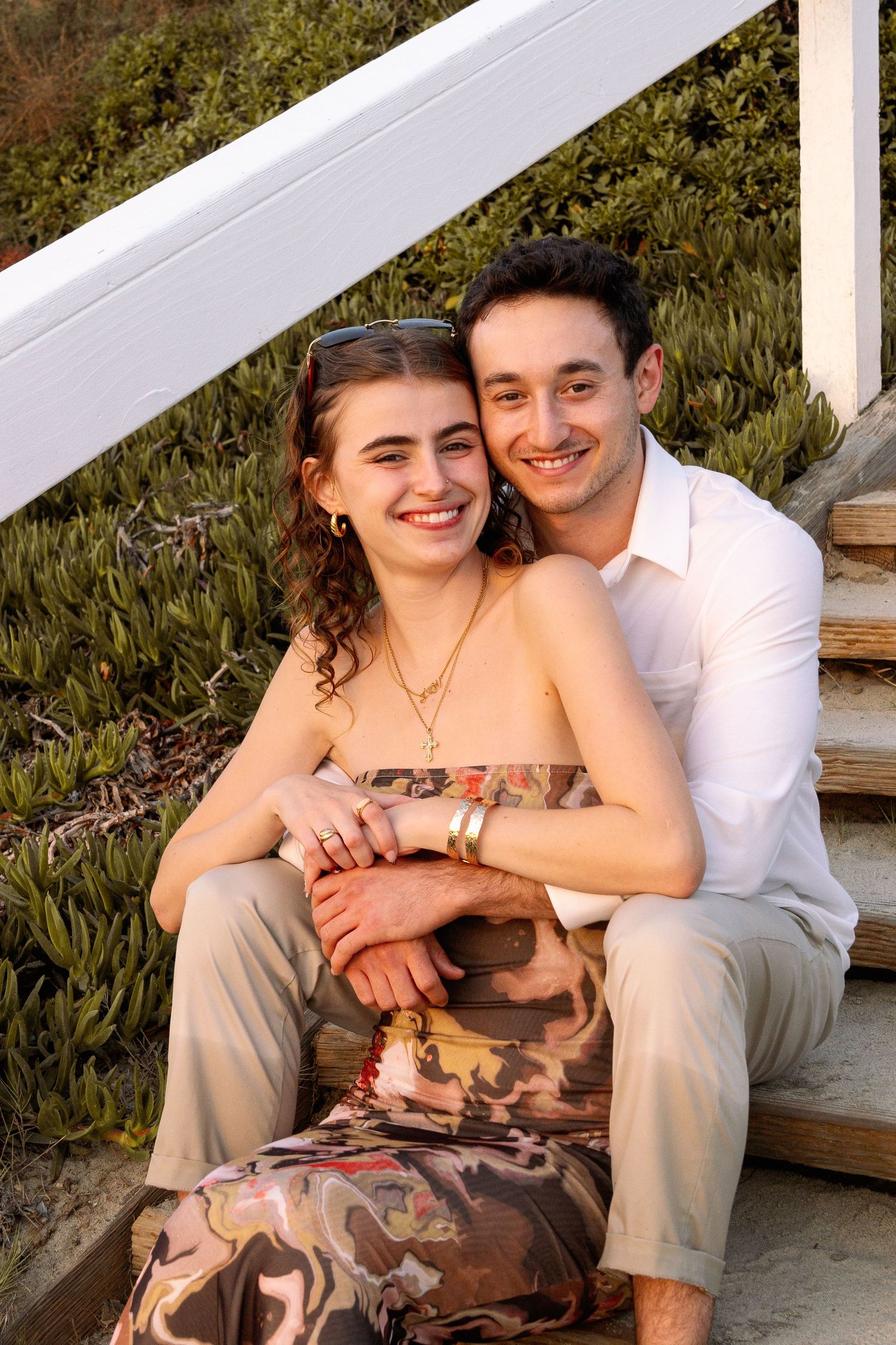 Couple's professional beach photoshoot at Windansea Beach in La Jolla, San Diego, California