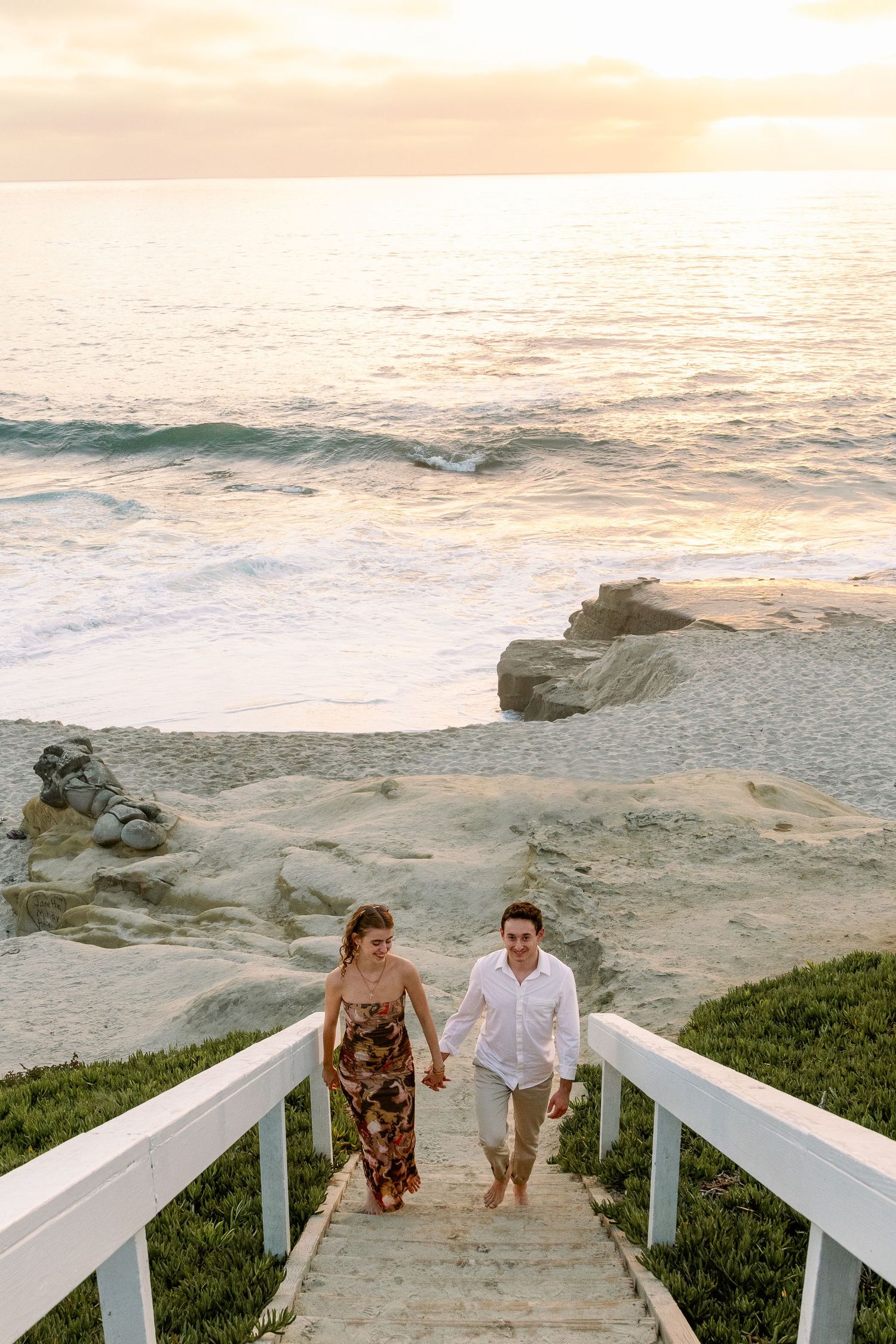 Couple's professional beach photoshoot at Windansea Beach in La Jolla, San Diego, California