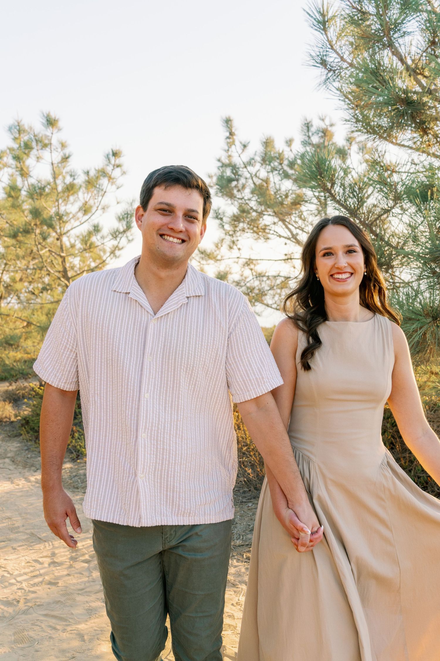 Couple's professional beach photoshoot at Torrey Pines Beach in San Diego, California