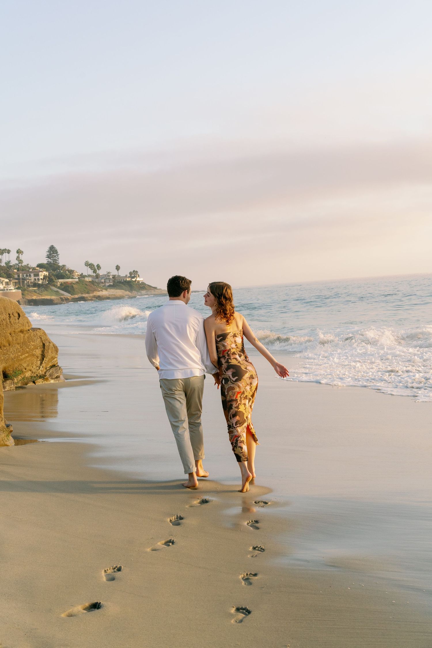 Couple's professional beach photoshoot at Windansea Beach in La Jolla, San Diego, California