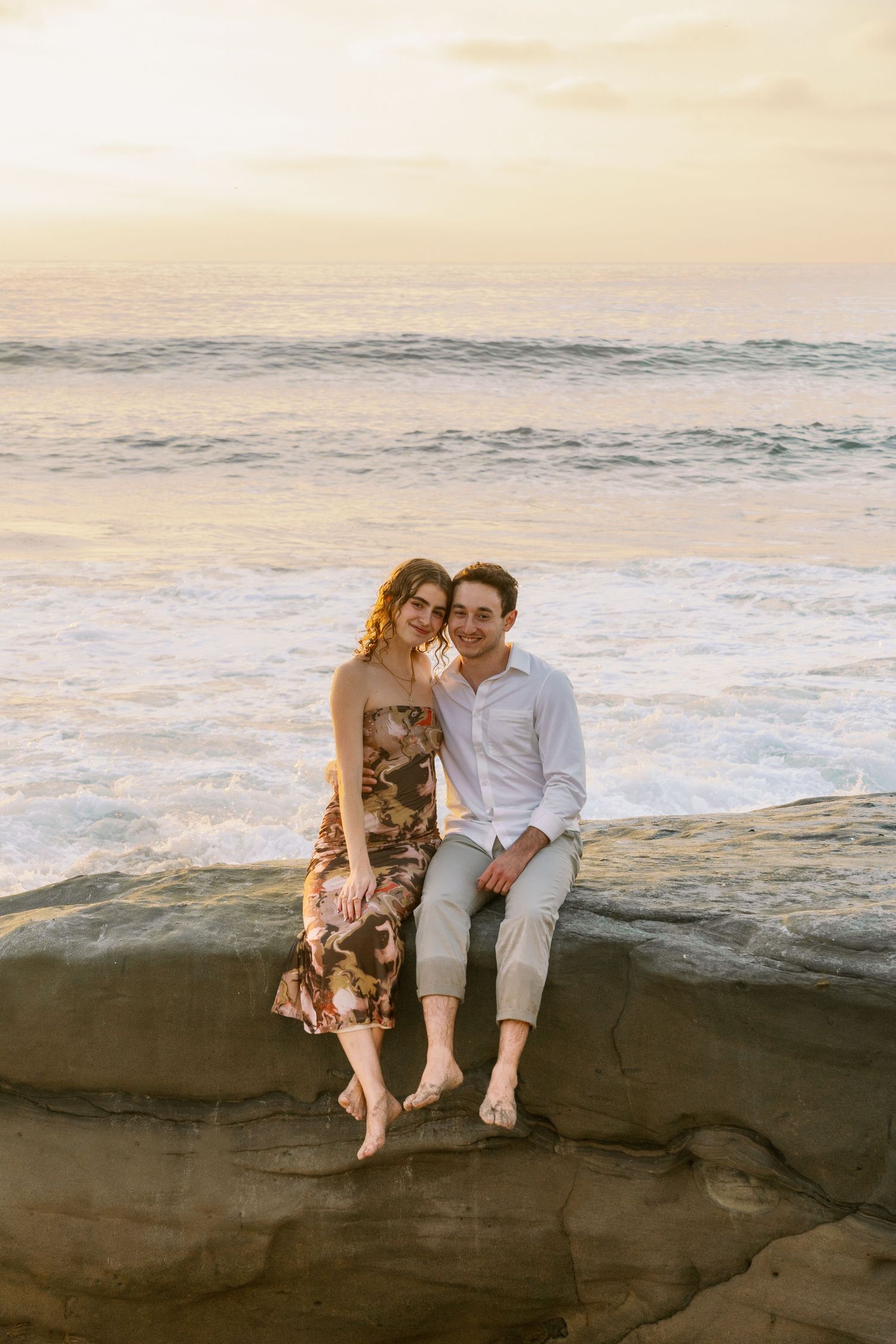 Couple's professional beach photoshoot at Windansea Beach in La Jolla, San Diego, California