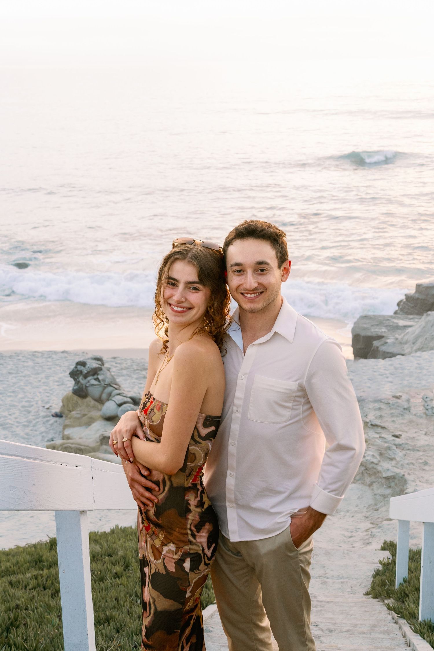 Couple's professional beach photoshoot at Windansea Beach in La Jolla, San Diego, California