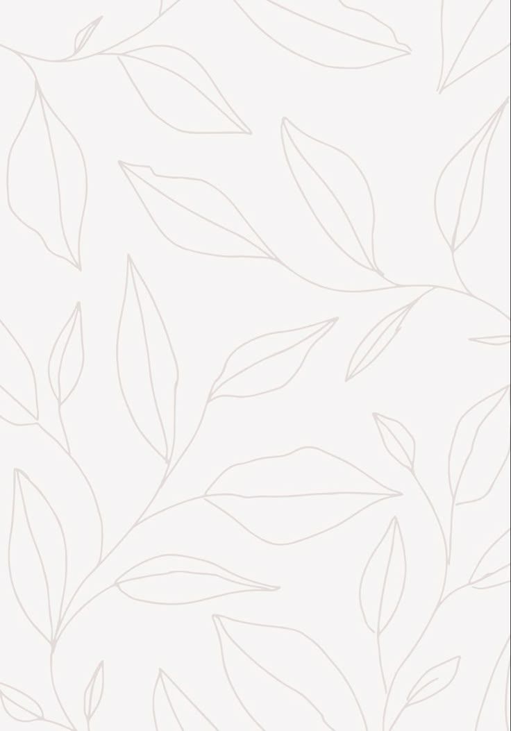 Delicate white background with subtle beige botanical leaf outline pattern.