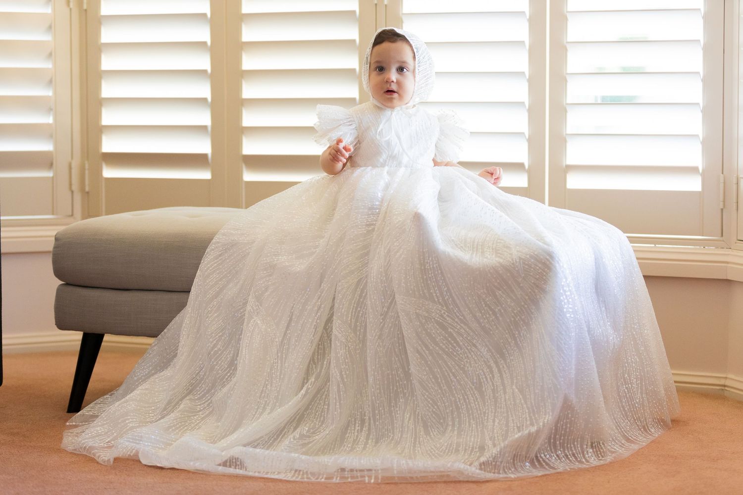 baby in christening gown in sydney