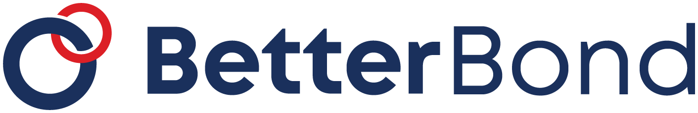 BetterBond logo featuring interlinked blue and red circles beside bold navy blue text on white background.