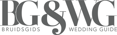 BG and WG Bruidsgids Wedding Guide logo in elegant gray typography on white background.