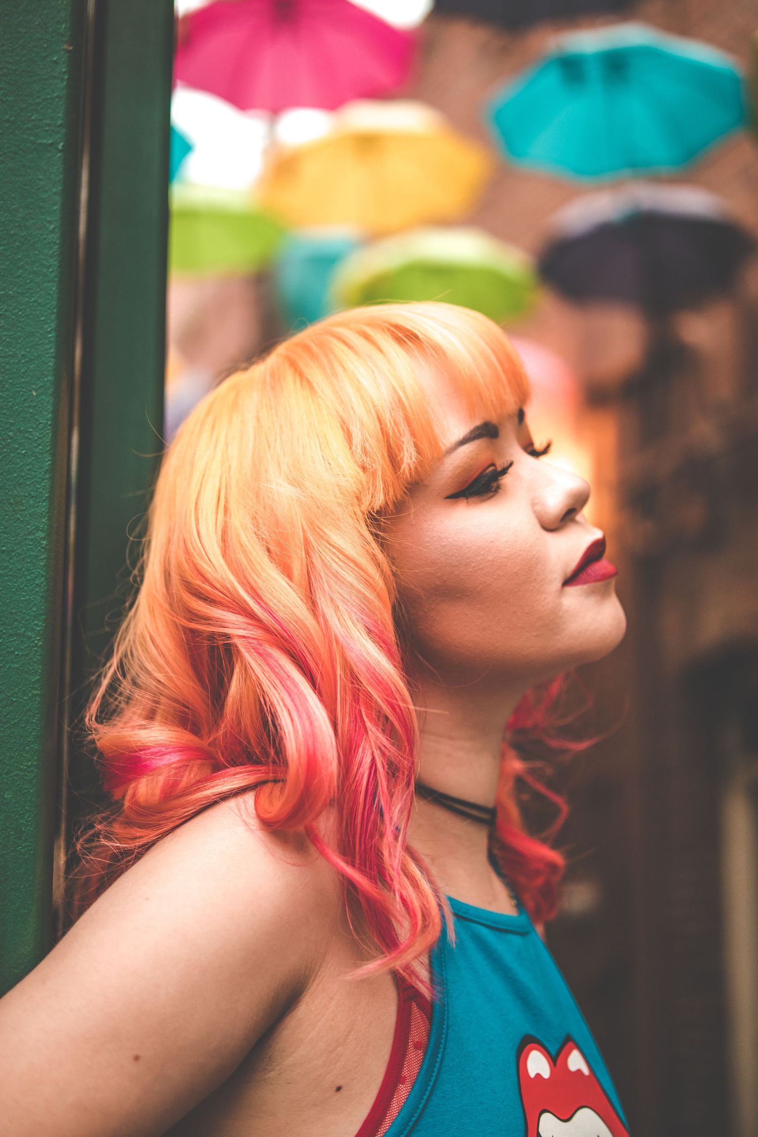 colorful hair editorial portrait, Palm Springs creative photographer