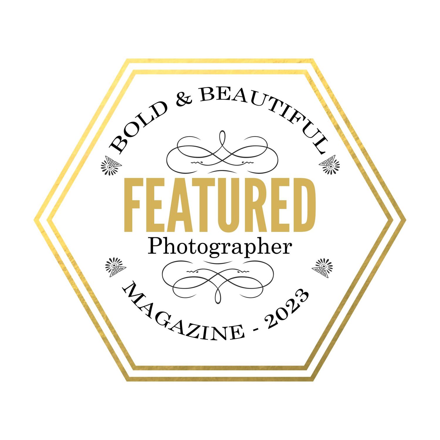 As seen in Bold & Beautiful Magazine published badge for photographer feature