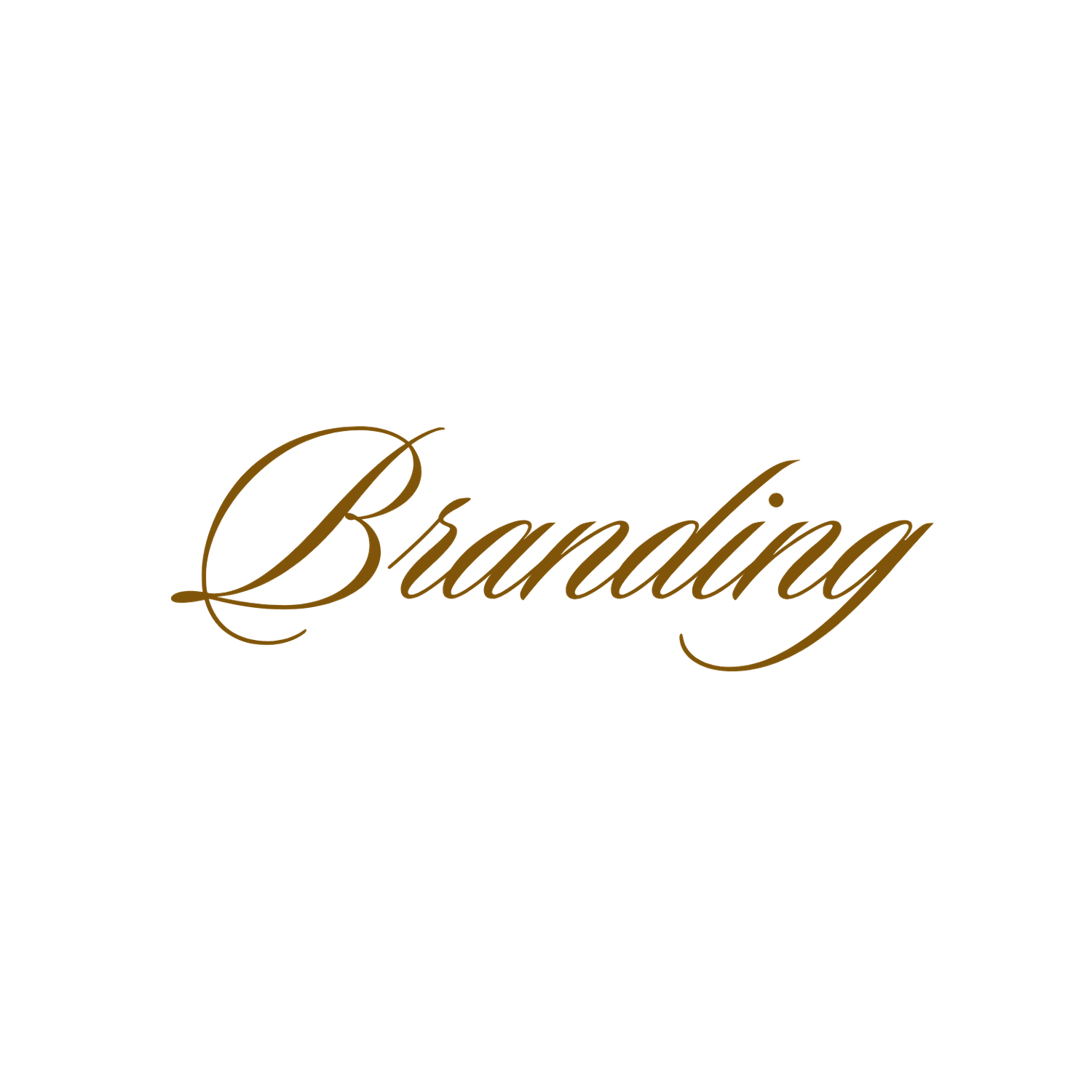 Elegant gold script text reading 'Branding' in cursive font.