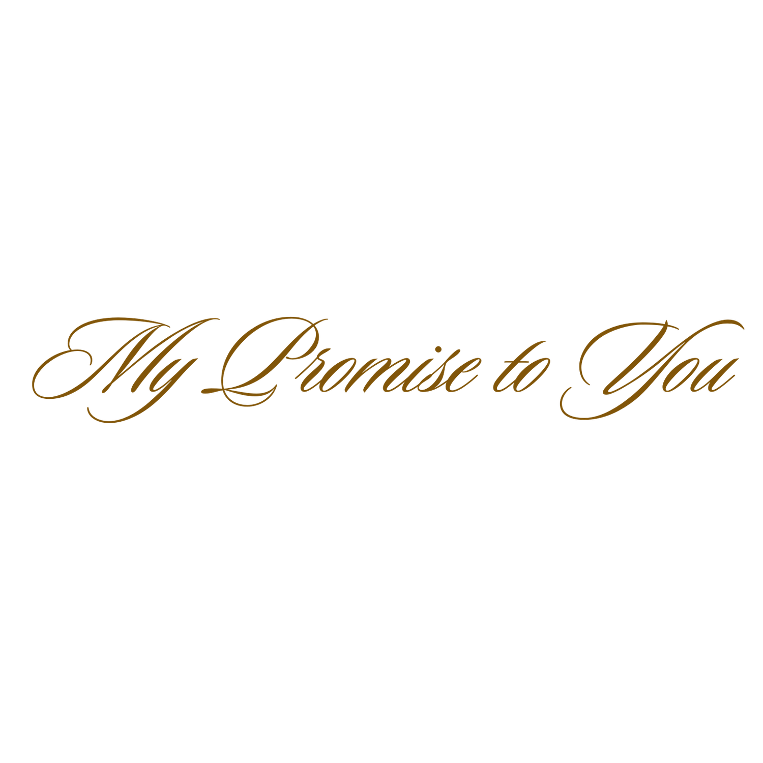 Elegant gold script text reading 'My Promise to You' in cursive calligraphy against white background.