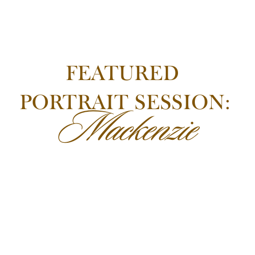 Elegant gold text reading 'Featured Portrait Session' in script font.