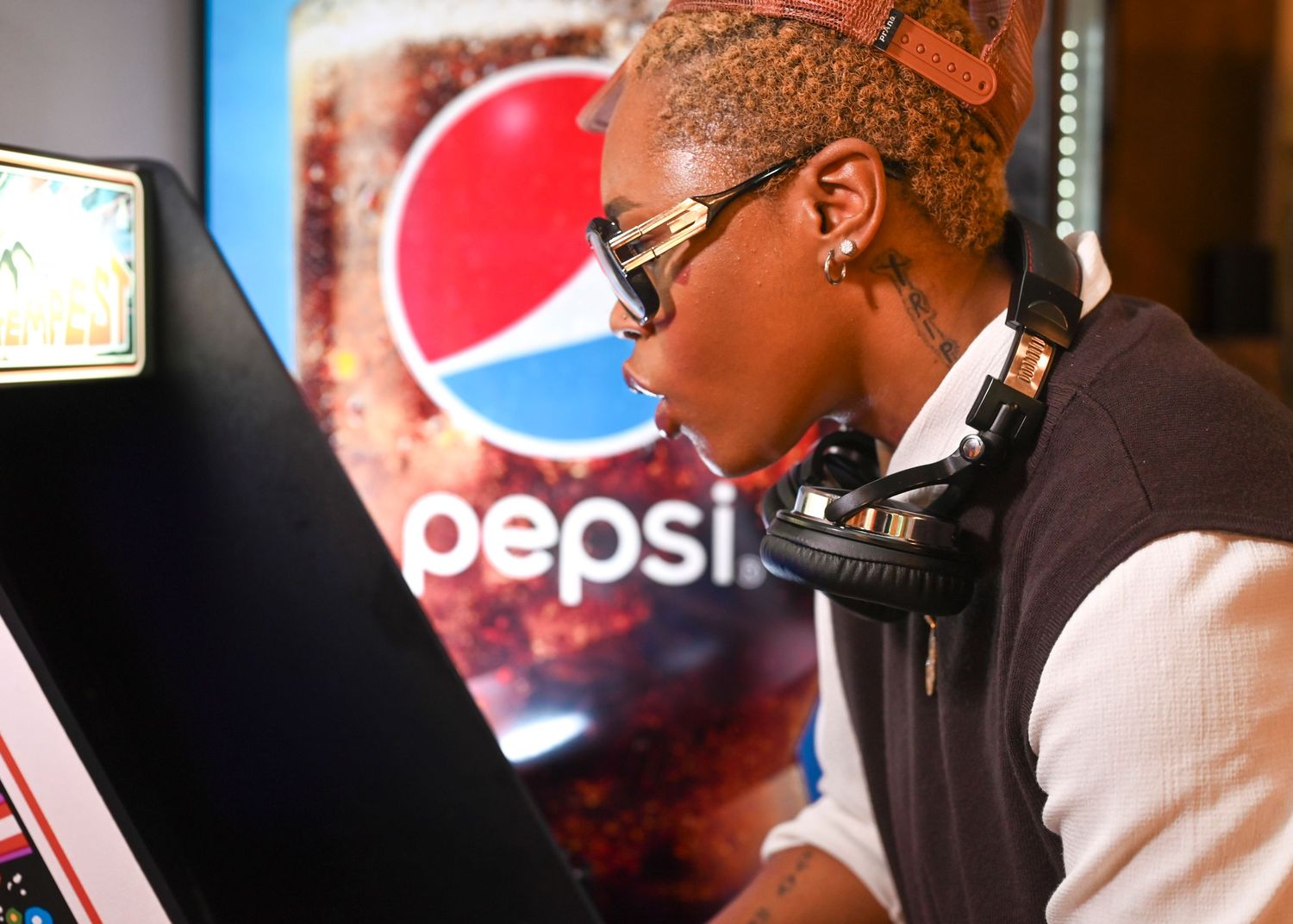 Pepsi logo and branding visible in retail display.