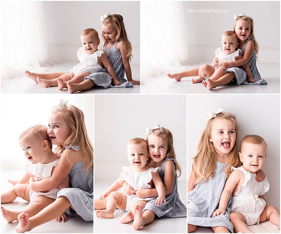 A collection of heartwarming family portraits showing tender moments between parents and babies on a light background.