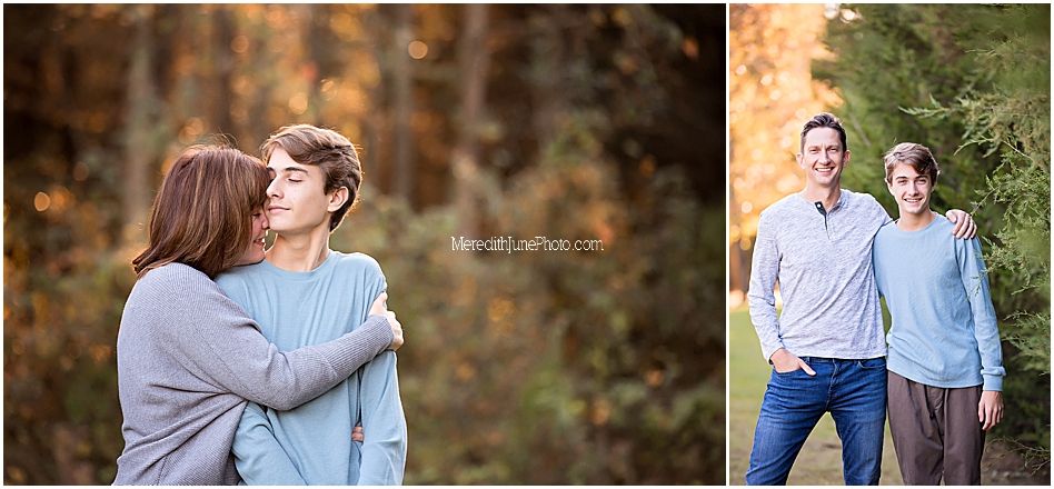 A collection of casual outdoor portrait shots showing affectionate poses against natural backgrounds.