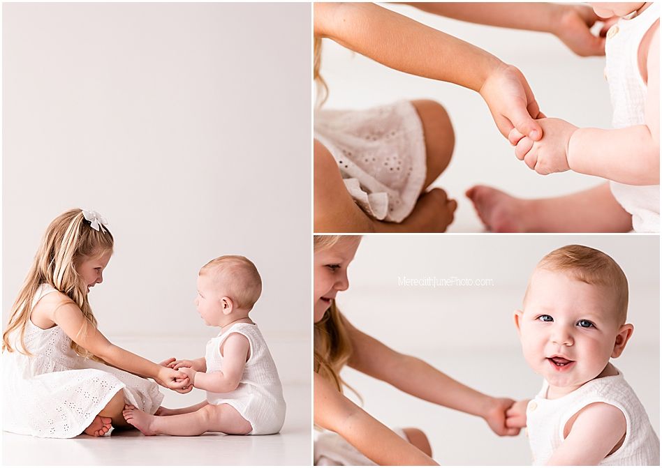 A series of tender black and white photographs showing intimate moments between parent and baby.