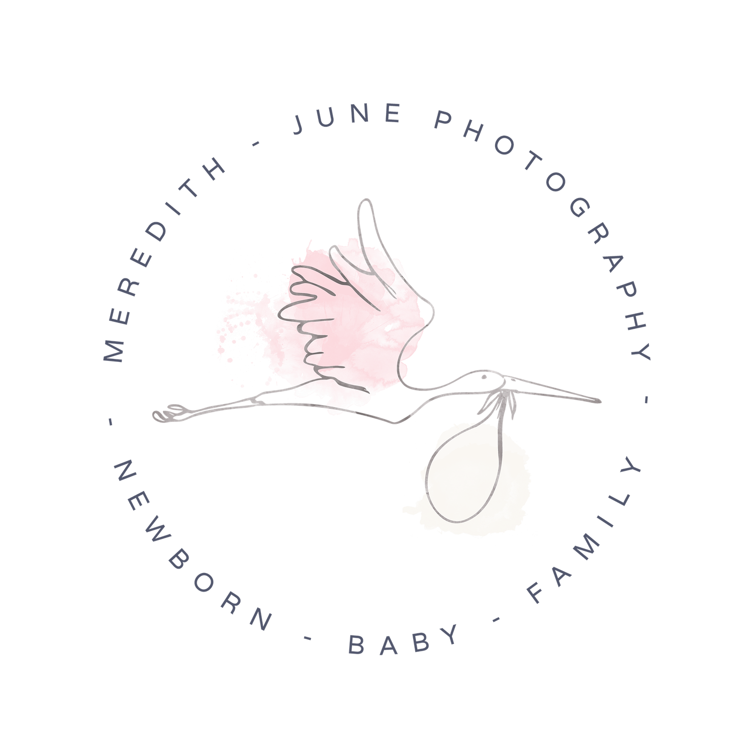 Minimalist circular logo design with handwritten text for baby photography.