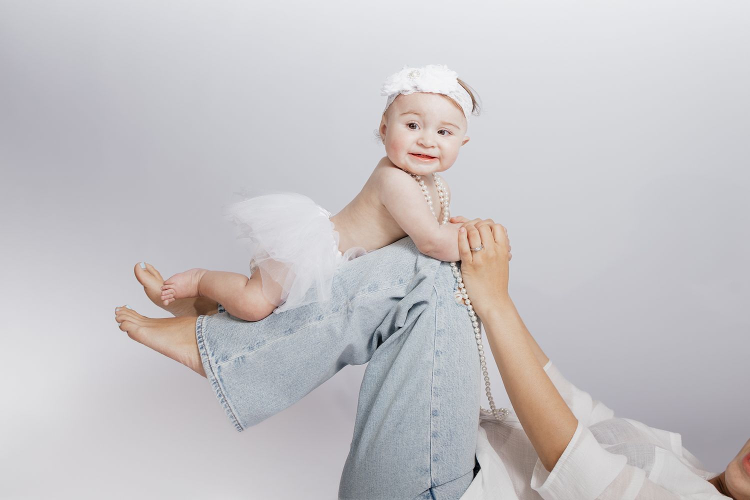 Child milestone photography session in Northwest Florida using a professional mobile studio setup.