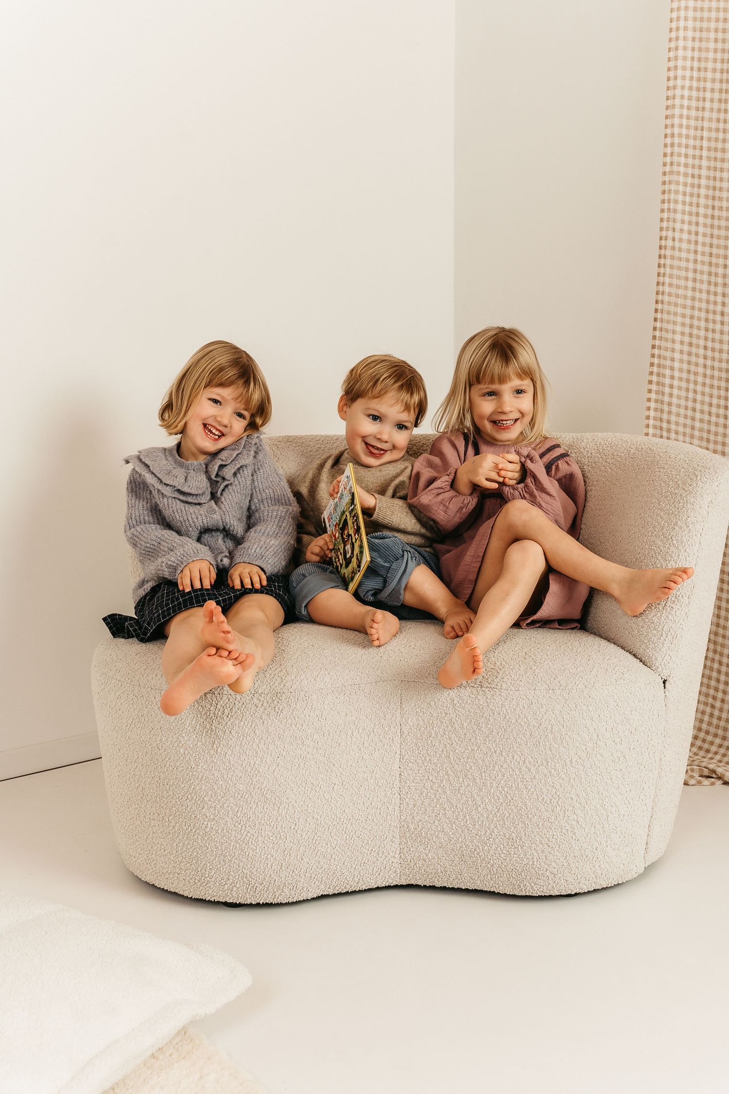 spontane foto van kinderen in studio in zandhoven