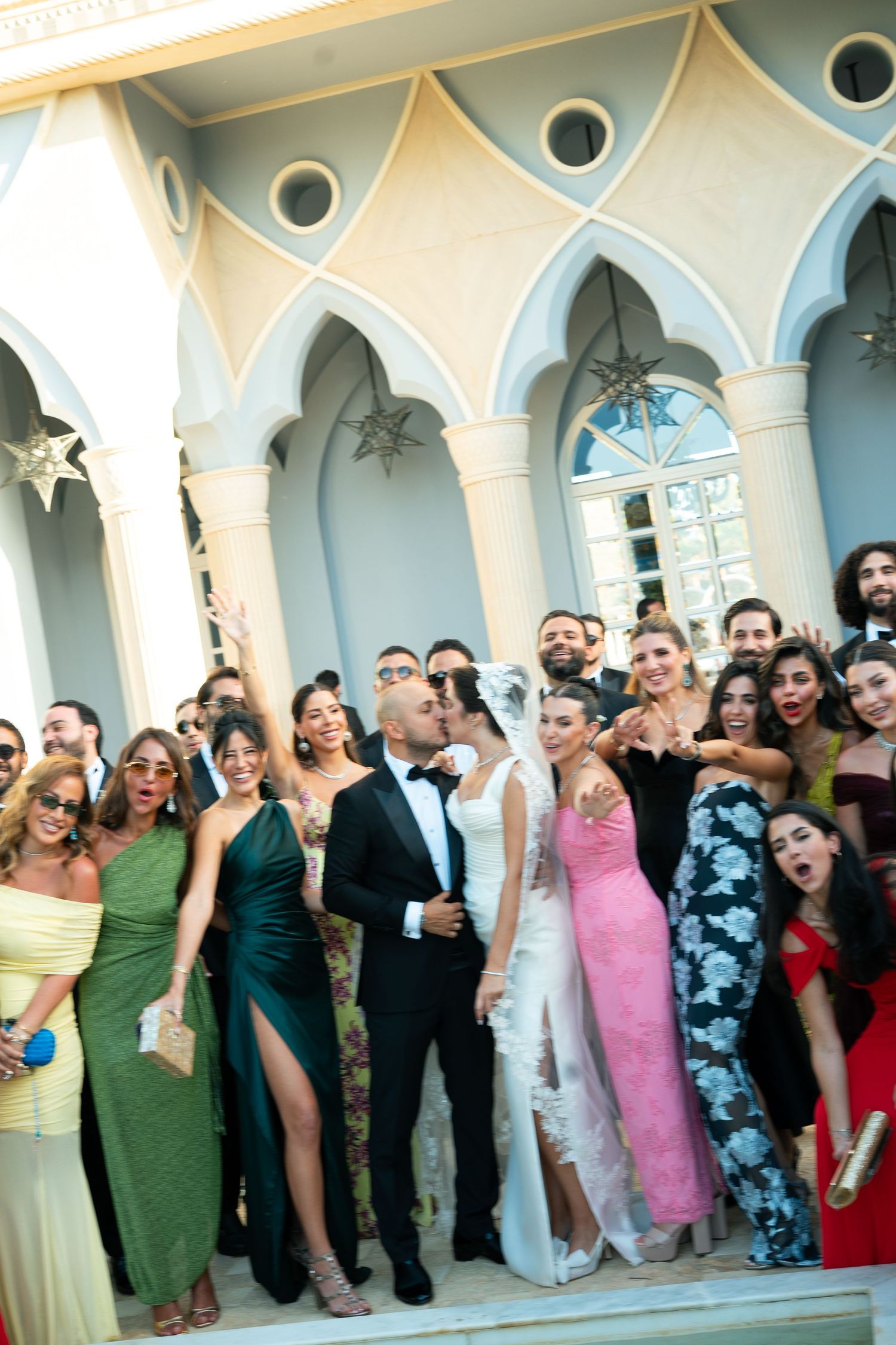 Bride and groom editorial wedding portrait in Egypt
