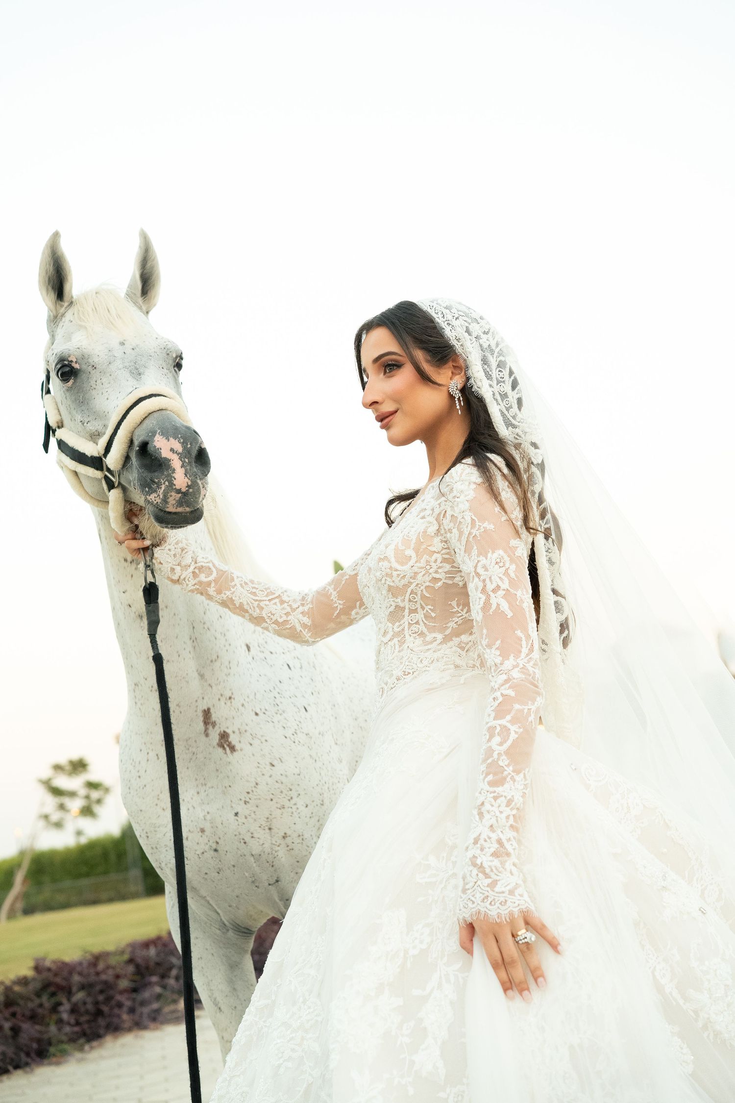 Bride and groom editorial wedding portrait in Egypt