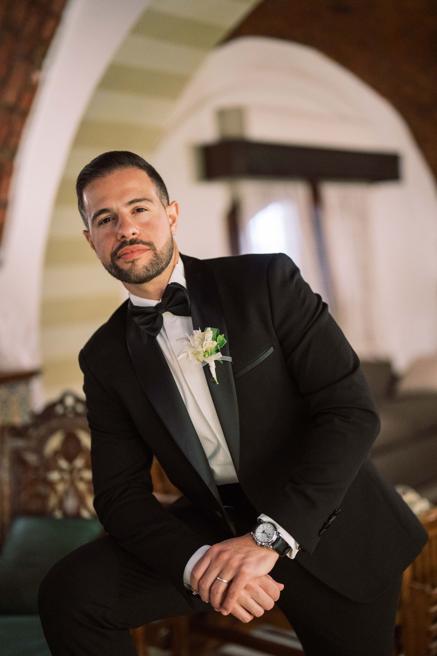 Bride and groom editorial wedding portrait in Egypt