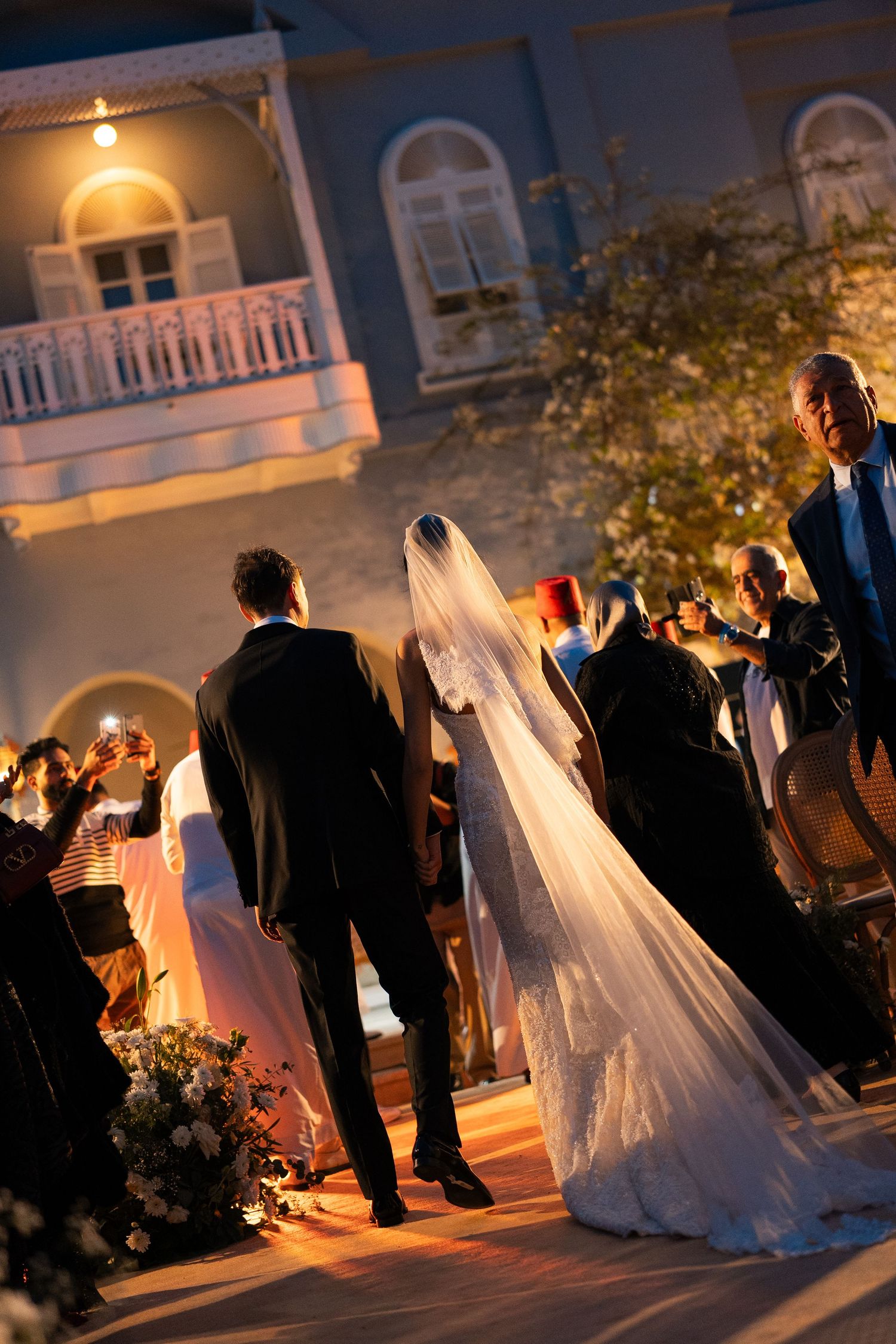Bride and groom editorial wedding portrait in Egypt