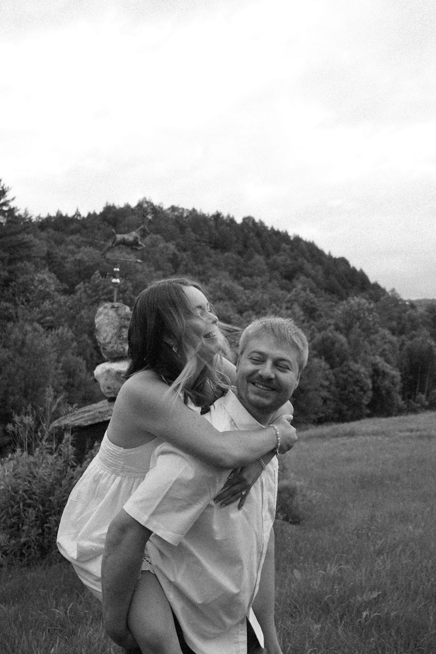 Black and white image of couple