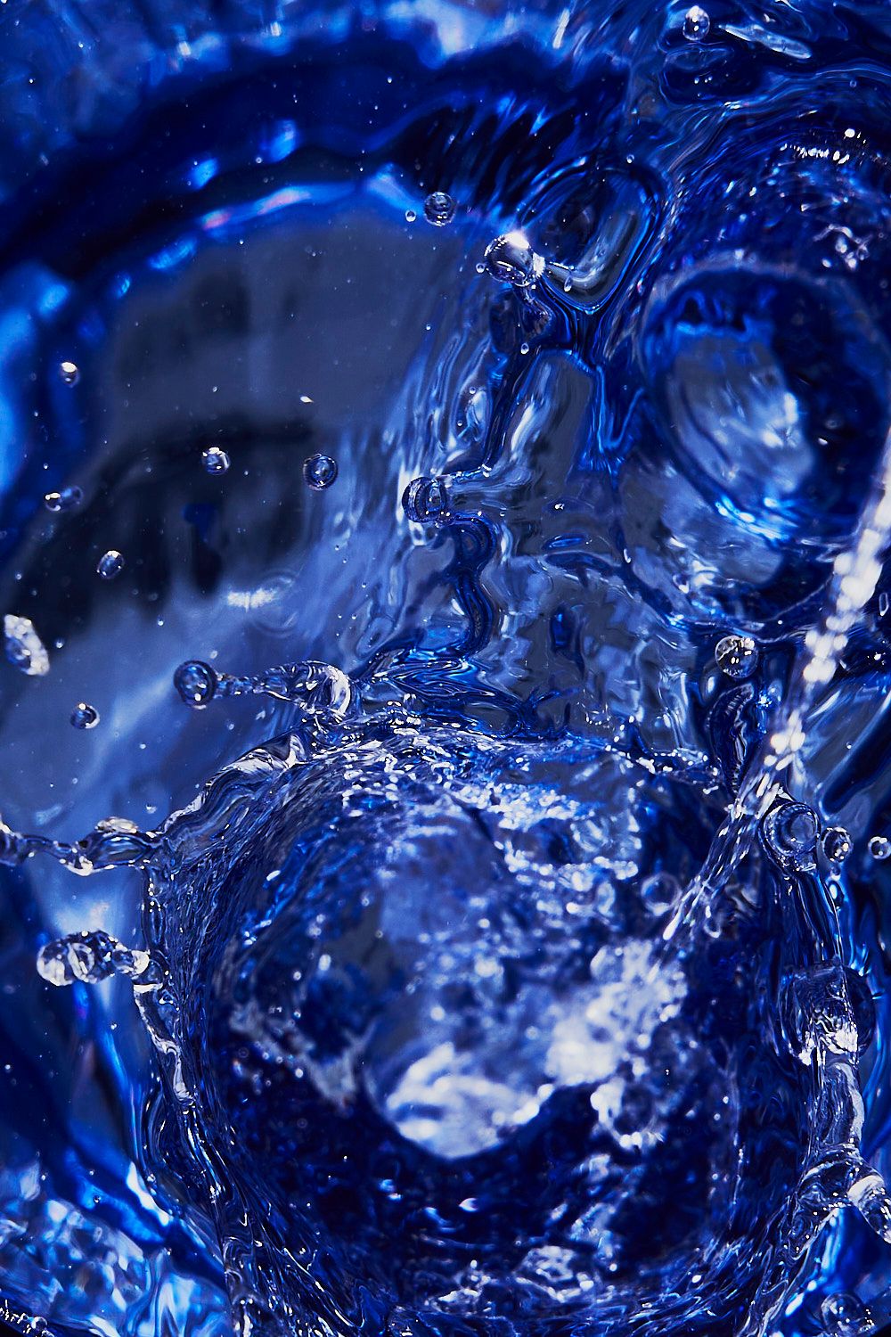 Macro shot of blue water